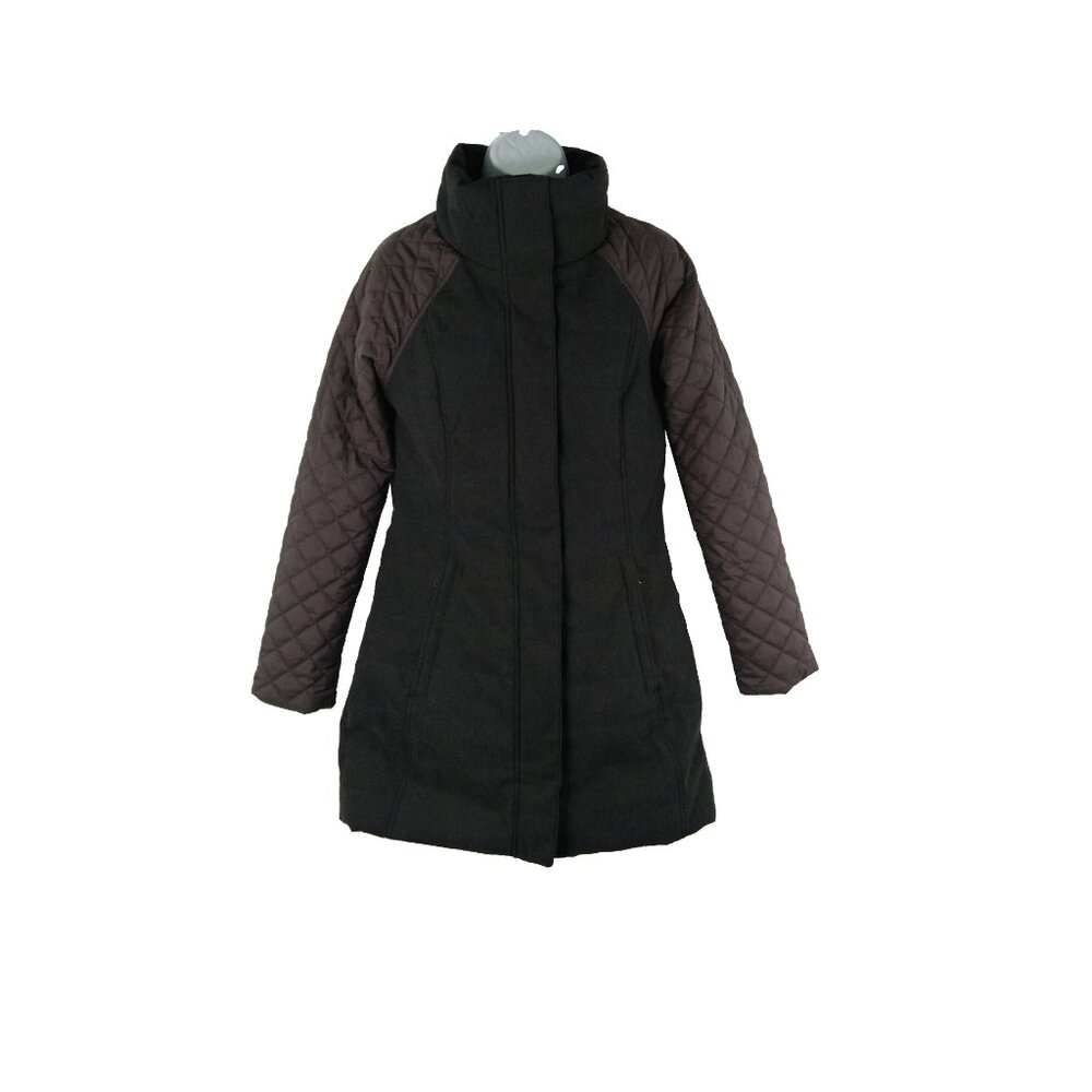 prAna Women’s PrimaLoft Quilted Insulated Long Puffer Jacket, Gray, XS